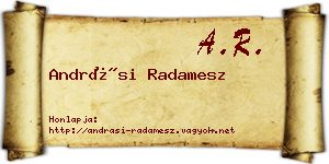 Andrási Radamesz névjegykártya